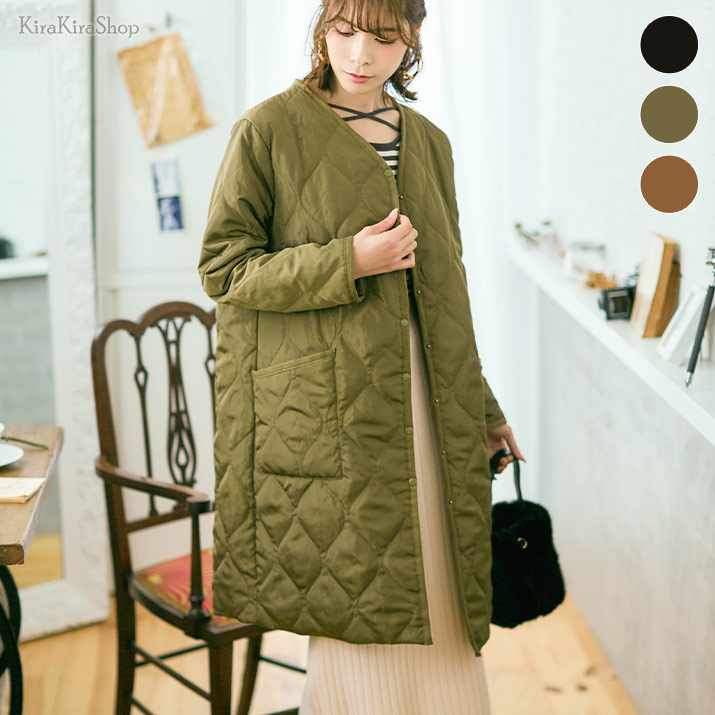 ノーカラーキルティングコート アウター キルティングコート 品番 Ik Kirakirashop キラキラショップ のレディース ファッション通販 Shoplist ショップリスト