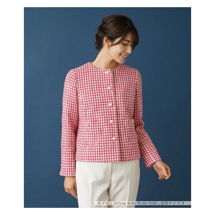 ヴィヴィアン ジャケット シルク100% チェック柄 ノーカラー