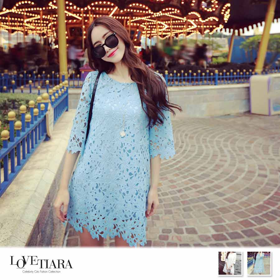春先行 フェミニン女子 スカラップレースワンピース 品番 Lv Lovetiara ラブティアラ のレディースファッション通販 Shoplist ショップリスト