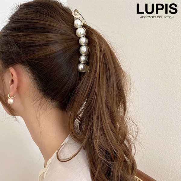 パールラインバナナクリップ【ヘアアクセサリー】[品番：LPSA0004560