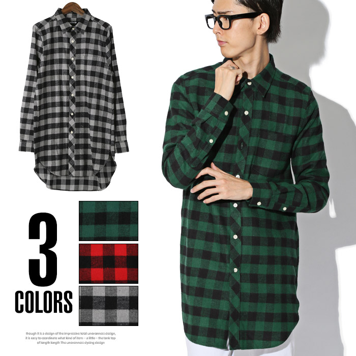 ロングシャツ メンズ ネルシャツ 品番 Lu Luxstyle ラグスタイル のメンズ ファッション通販 Shoplist ショップリスト