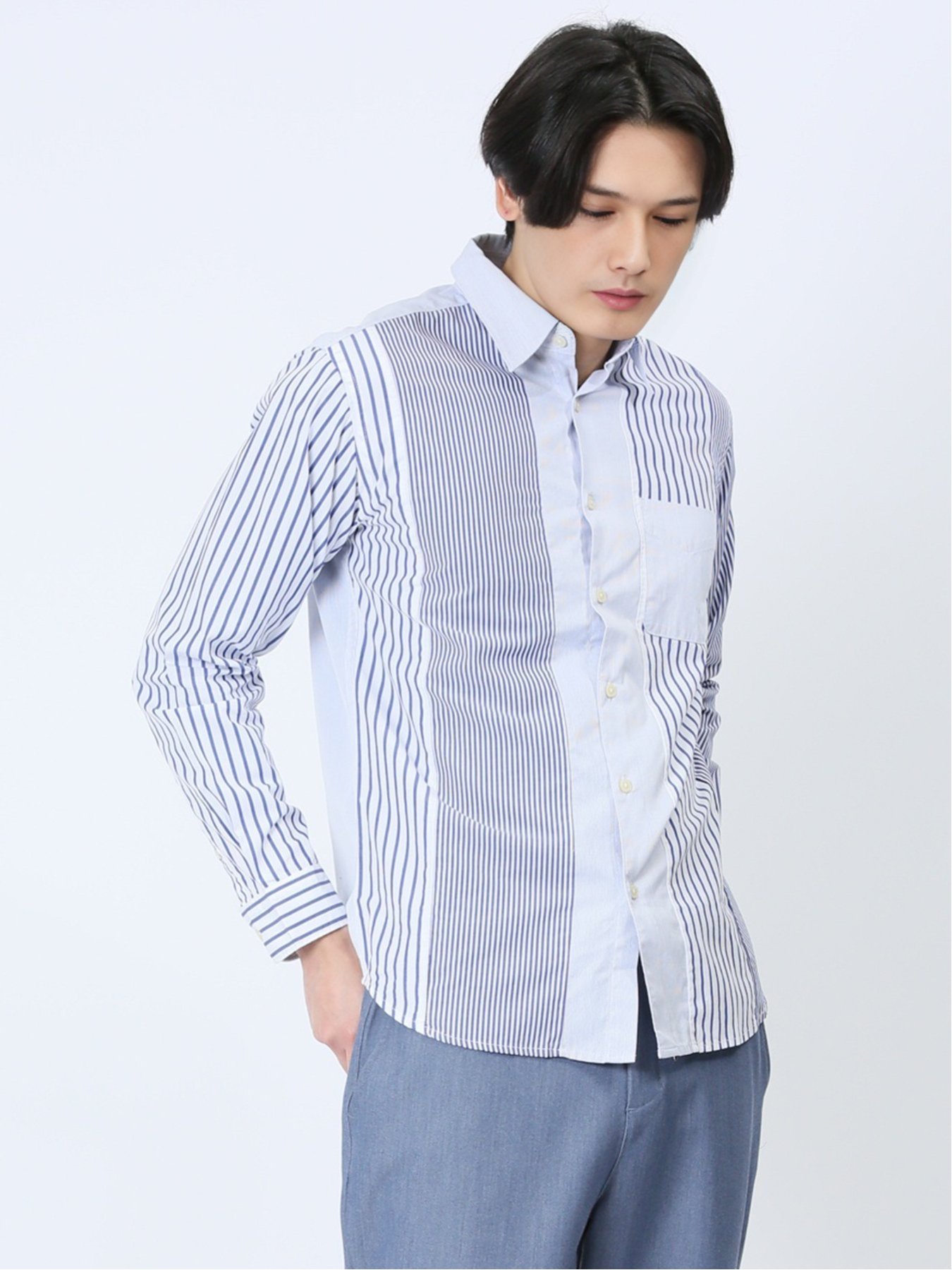 ストライプシャツ(White) - 60cm(SD13Boy)