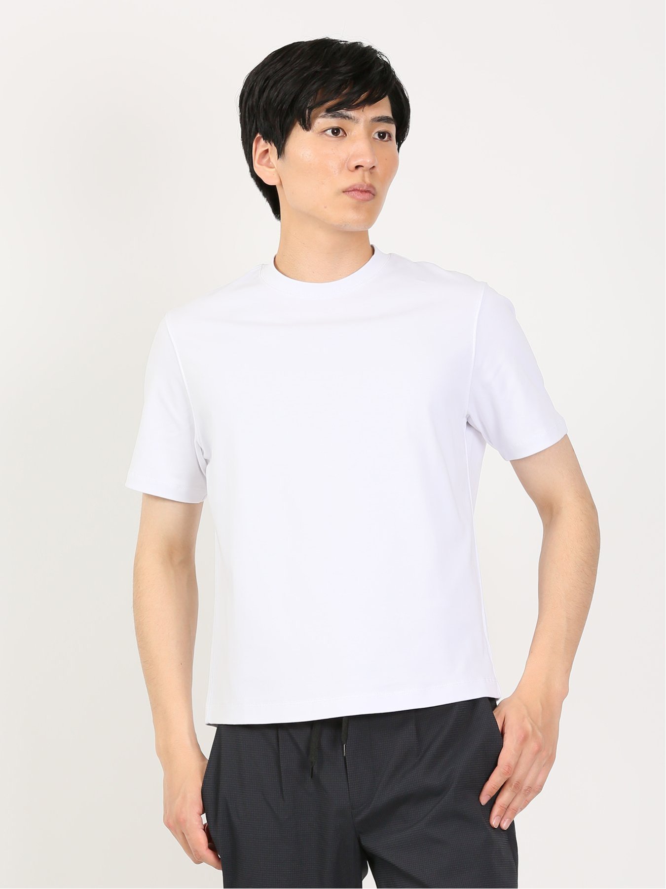 DRESS T-SHIRT】超長綿 クルーネック半袖Tシャツ[品番：TKQJ0018716