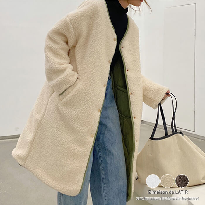 2wayで楽しめるリバーシブルボアコート ボア キルティング[品番：MSDL0002466]｜maison de  LATIR（メゾンドラティール）のレディースファッション通販｜SHOPLIST（ショップリスト）