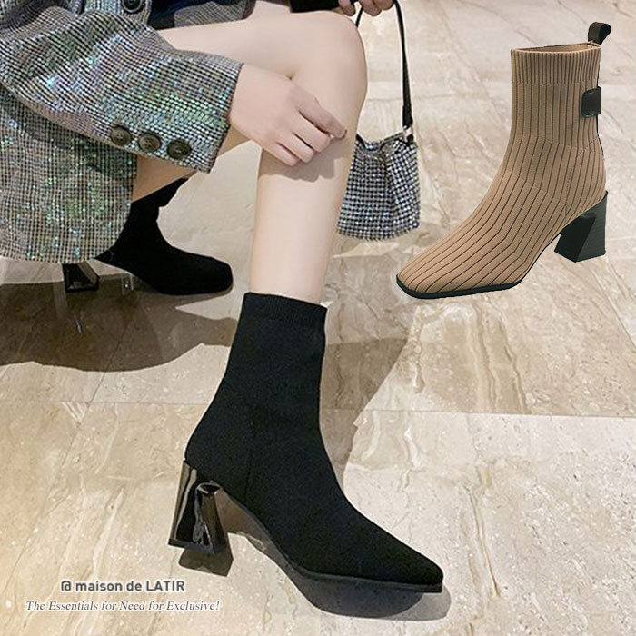 ブーツ ショートブーツ ブラック[品番：MSDL0001488]｜maison de LATIR