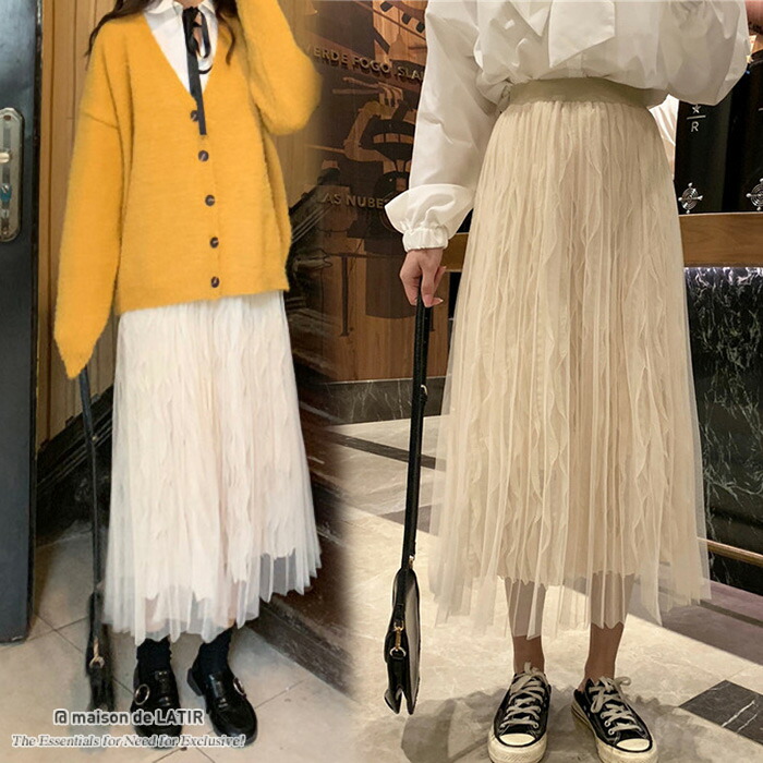 チュールスカート ロング スカート[品番：MSDL0001619]｜maison de LATIR（メゾンド ラティール）のレディースファッション通販｜SHOPLIST（ショップリスト）