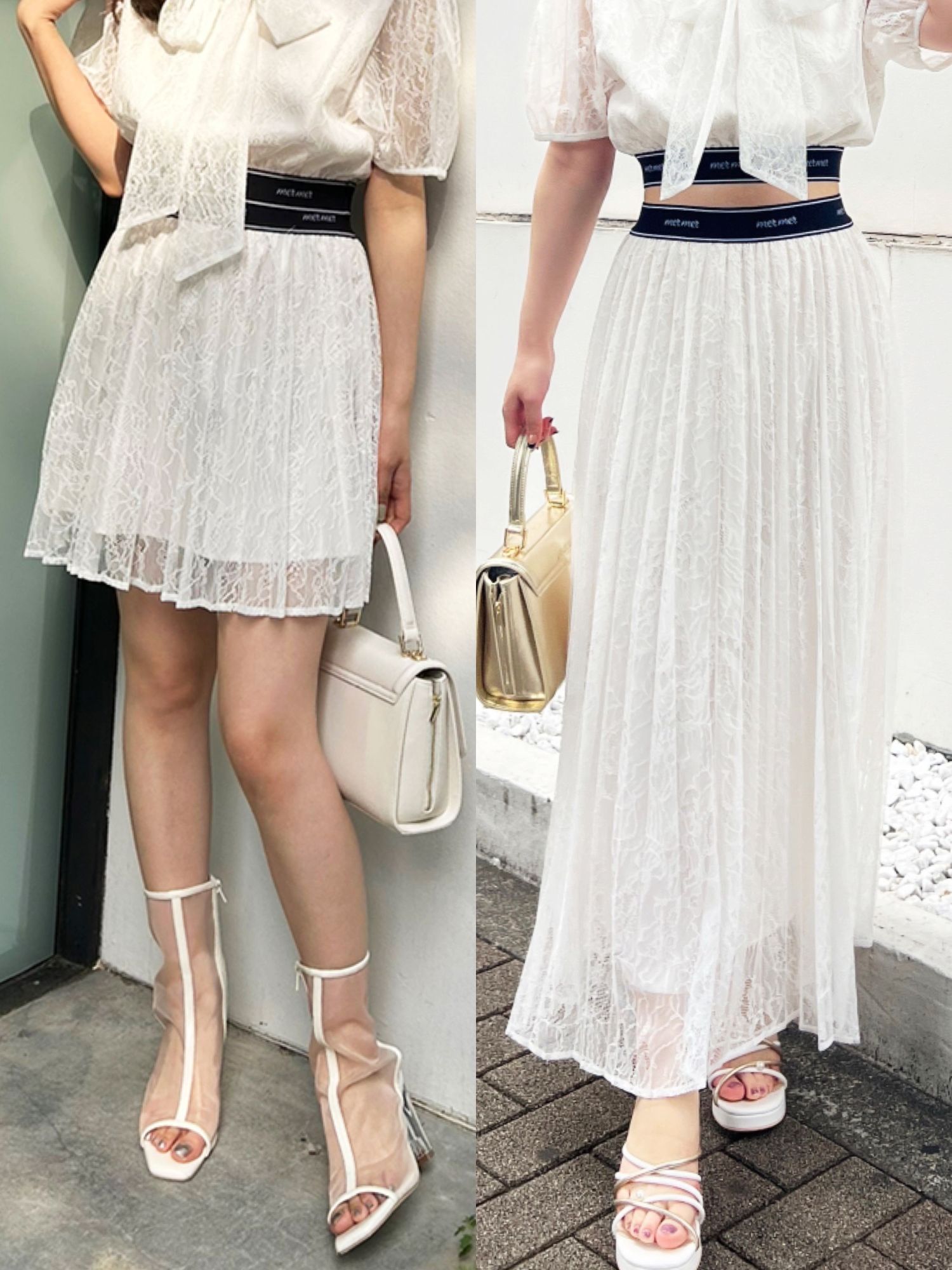 ロゴラインゴムプリーツスカート[品番：MKSW0059067]｜MERCURYDUO  