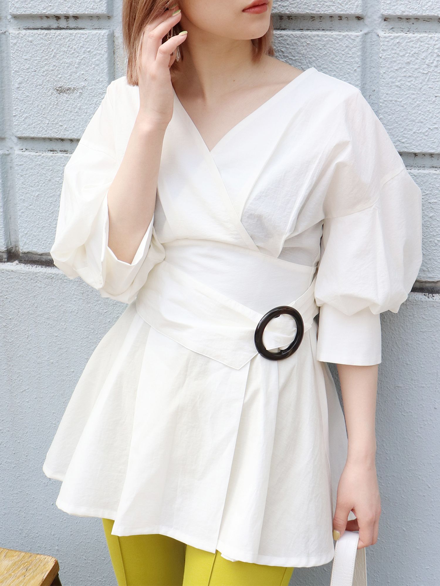 カシュクールベルトチュニックシャツ[品番：MKSW0043110]｜MURUA 