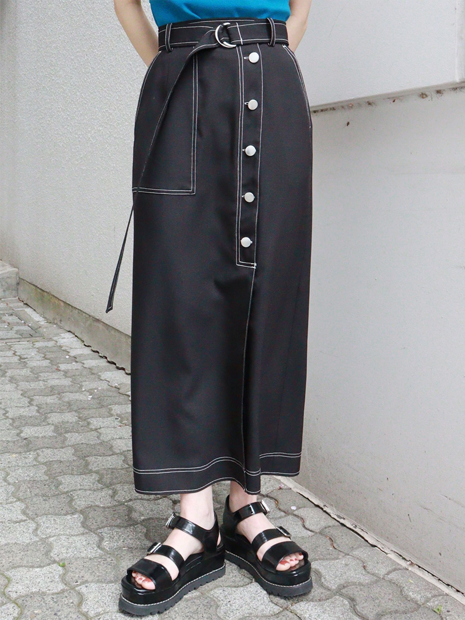 【美品】MURUA ムルーア 綺麗め スカート ワイドパンツ フロント スリット