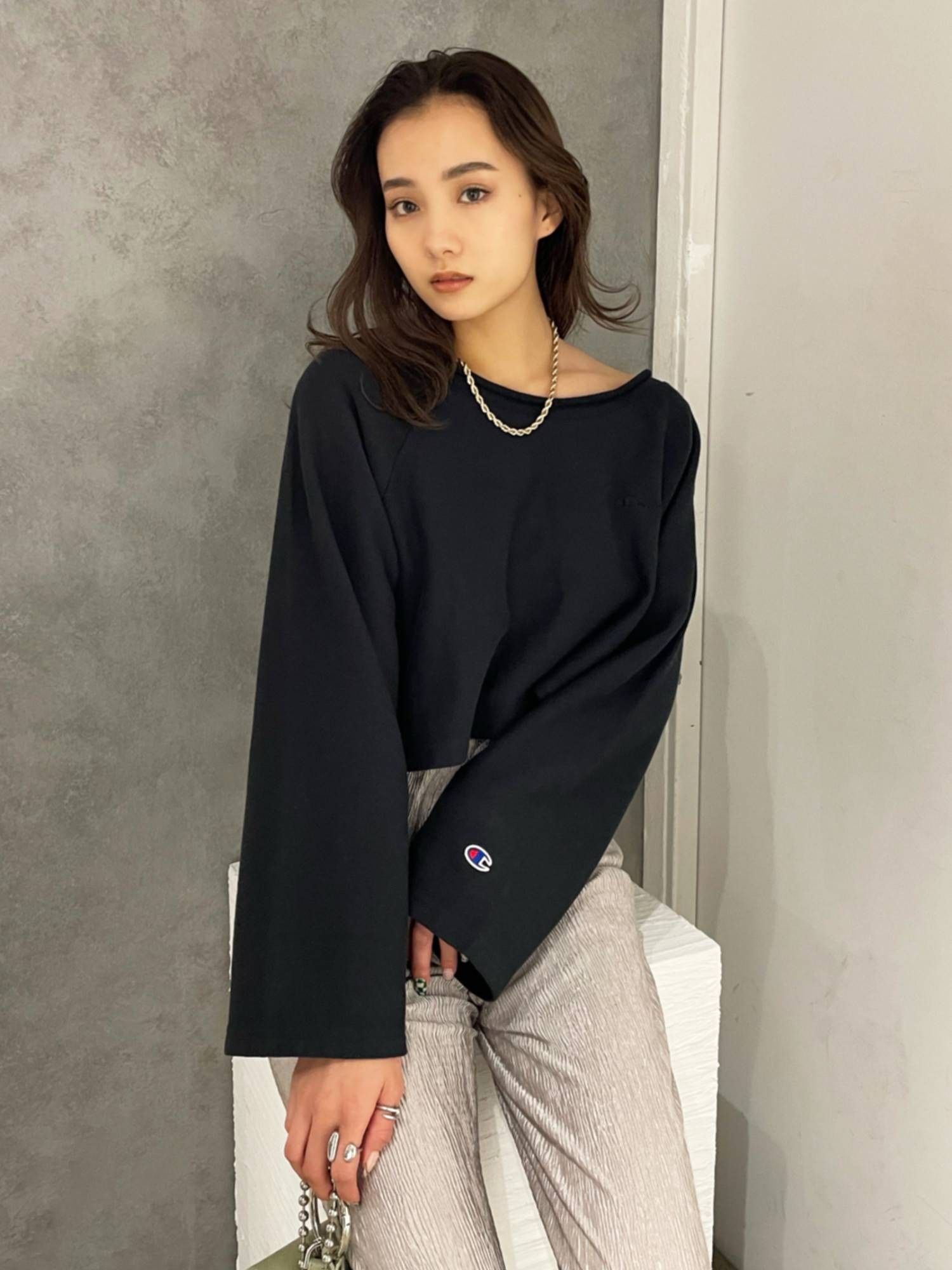 【EMODA×Champion】ロールネックショートプルオーバー[品番：MKSW0043744]｜EMODA（エモダ）のレディースファッション通販｜SHOPLIST（ショップリスト）