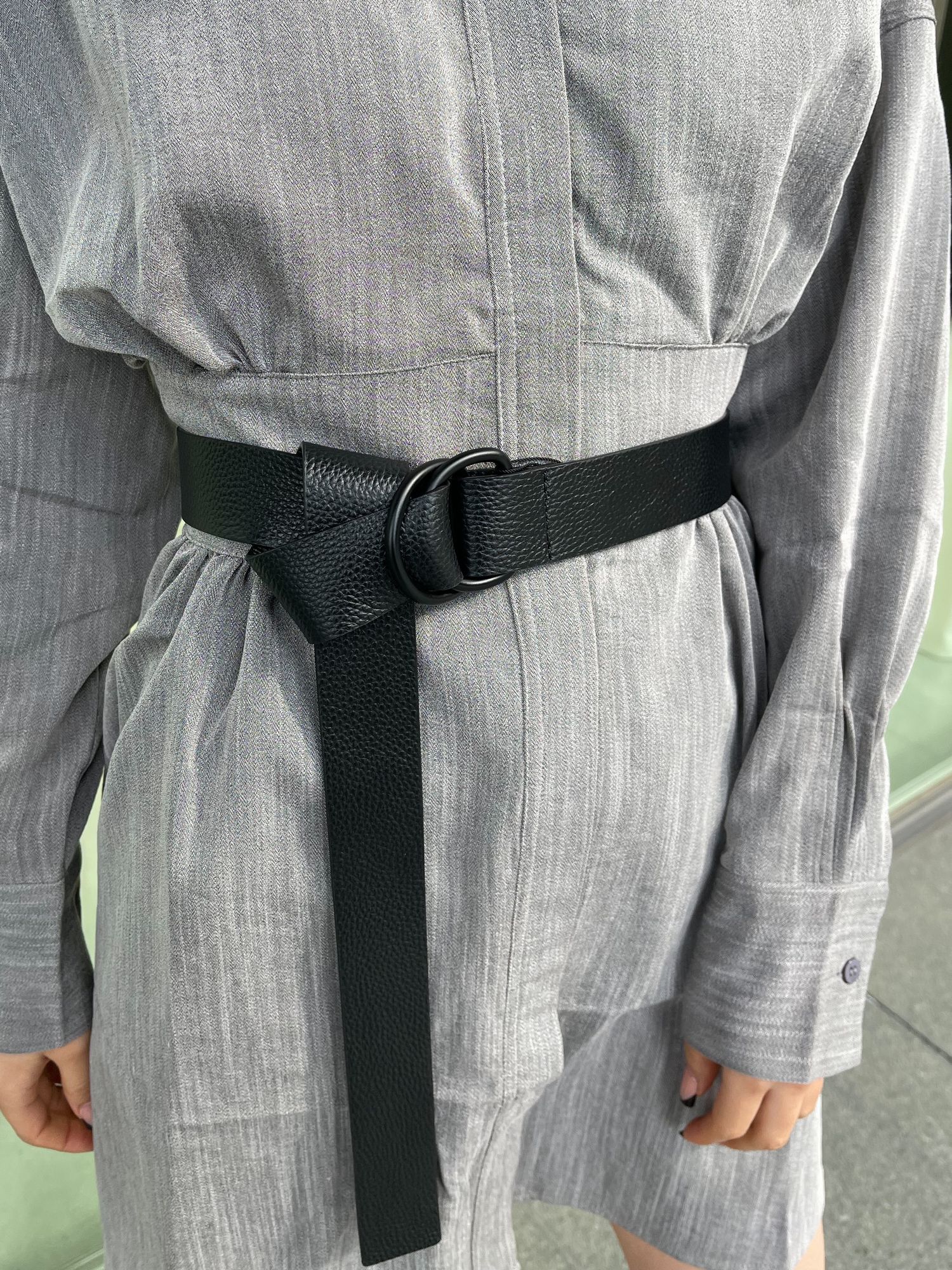 ホワイトブラウン AMERI 「LEATHER TUBE BELT」ベルト