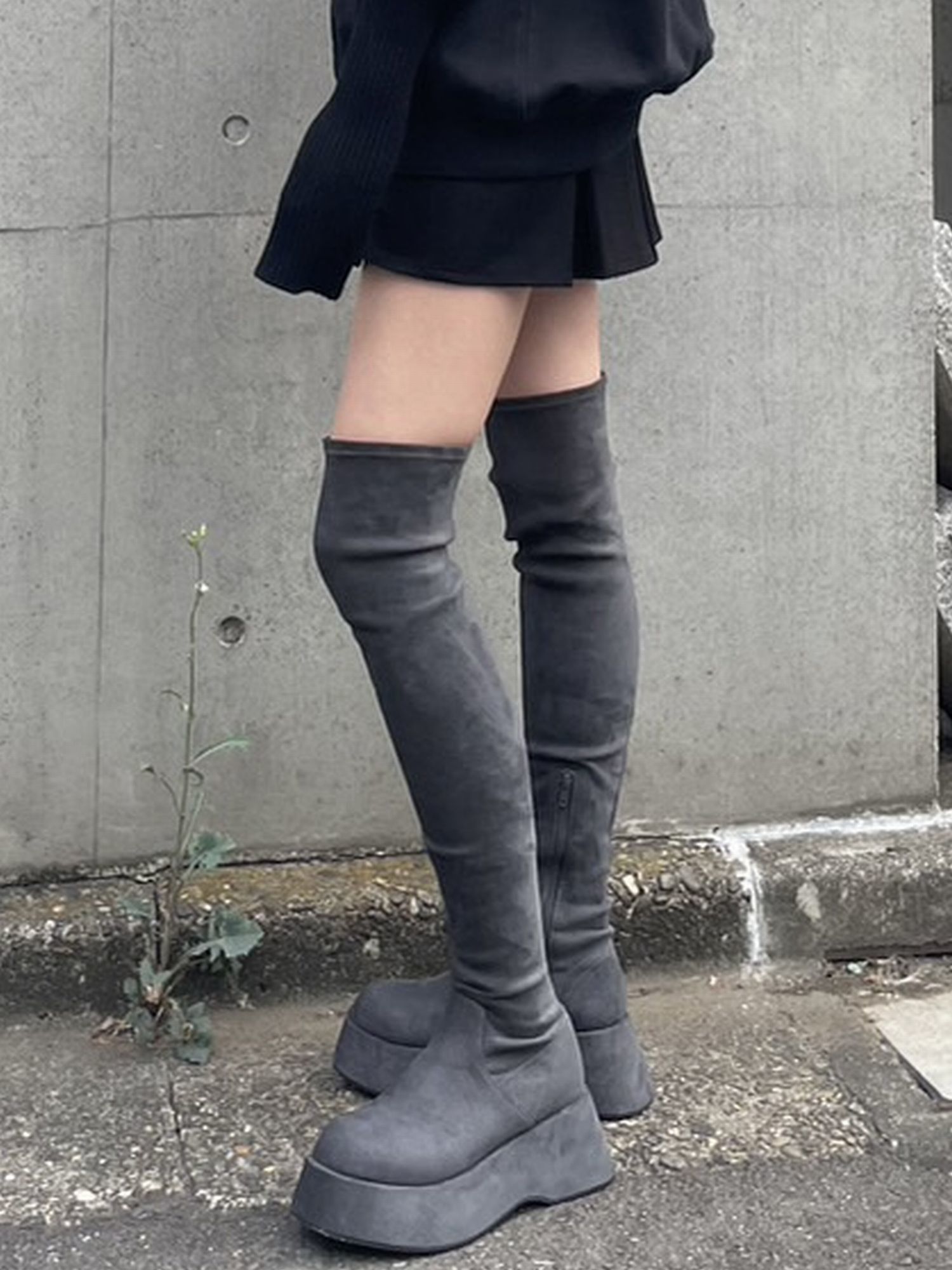 EMODA(エモダ) ローヒールフィットロングブーツ Sサイズ - ブーツ