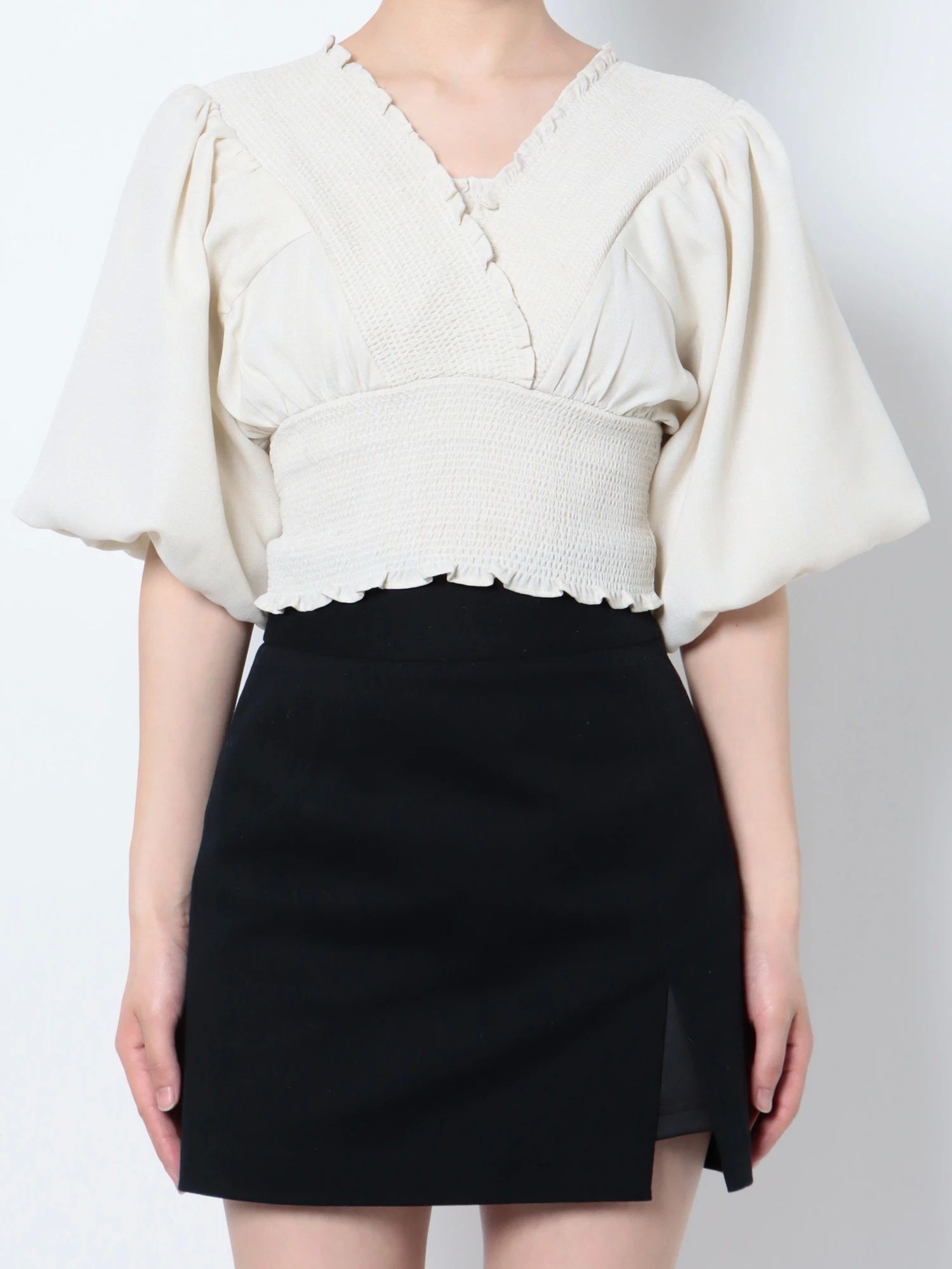 SHIRRING MINI TOP[品番：MKSW0056841]｜EMODA（エモダ）のレディース