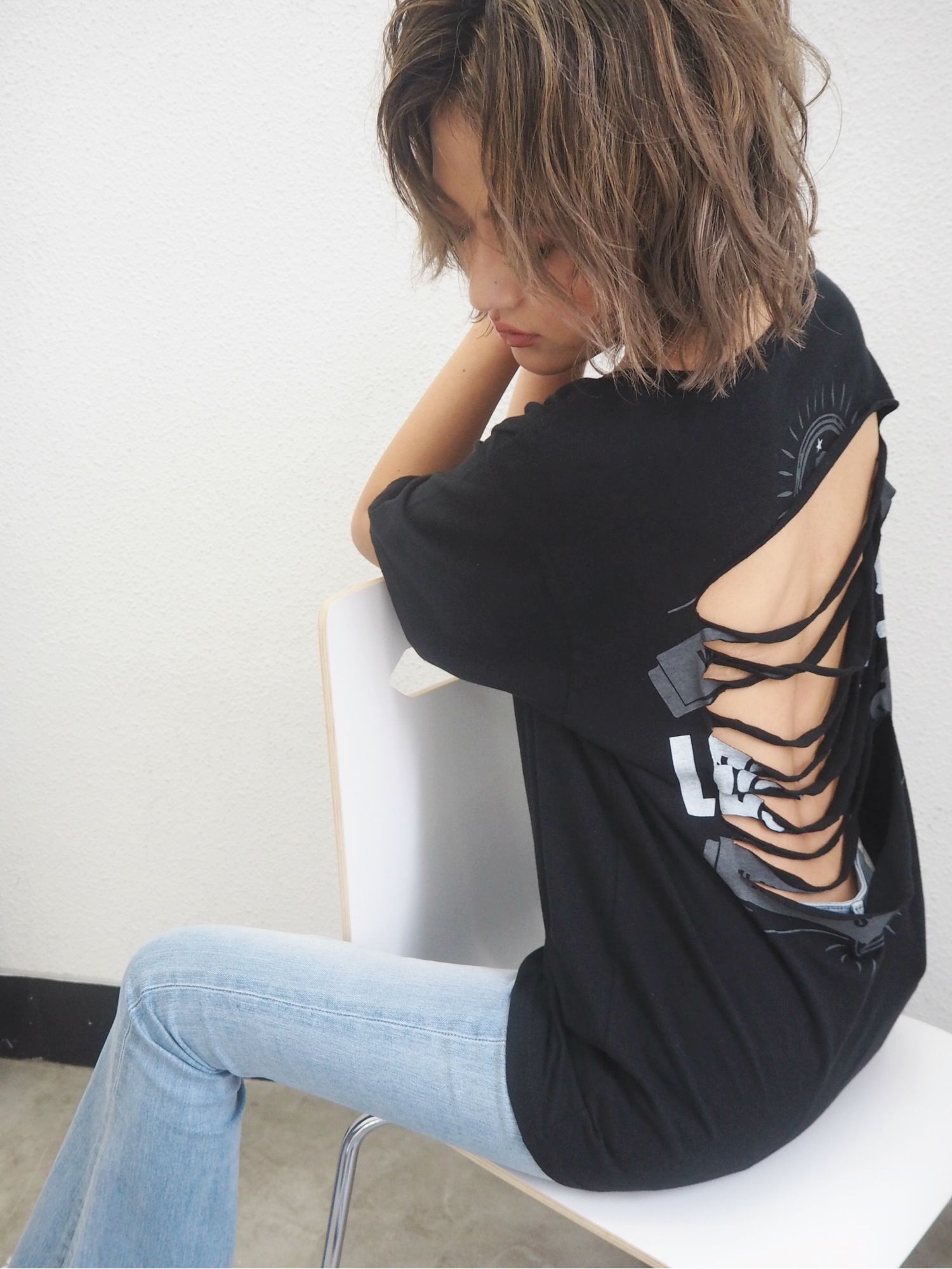 BACKダメージTシャツ[品番：MKSW0005040]｜GYDA（ジェイダ