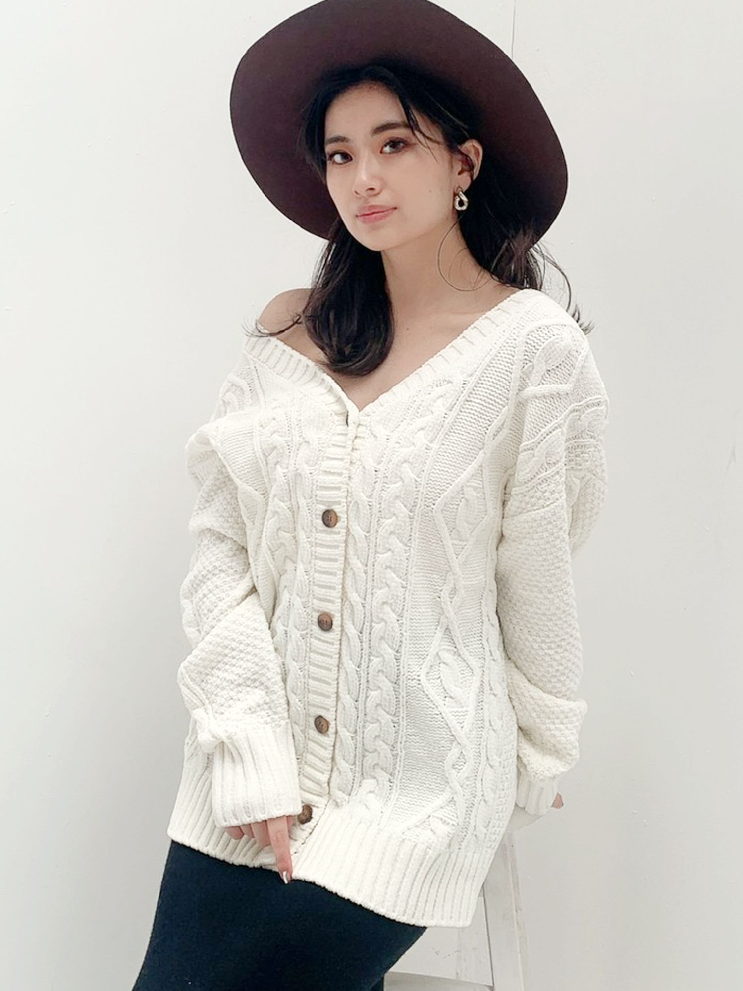 2WAYモールヤーンケーブルニットTOPS[品番：MKSW0040753]｜GYDA（ジェイダ）のレディースファッション通販｜SHOPLIST（ショップリスト）