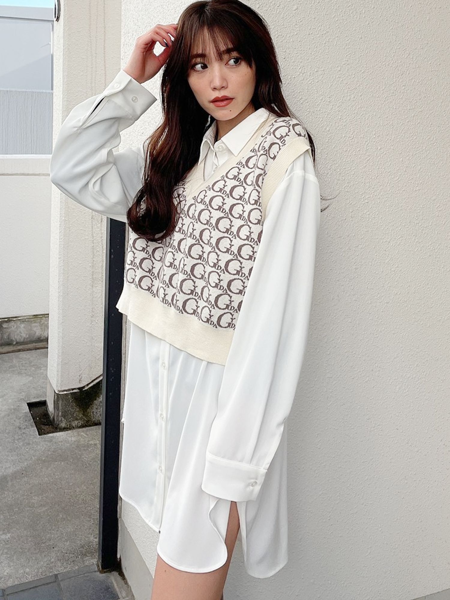 Vネック GYDA PATTERN  ニットベスト[品番：MKSW0042412]｜GYDA（ジェイダ）のレディースファッション通販｜SHOPLIST（ショップリスト）