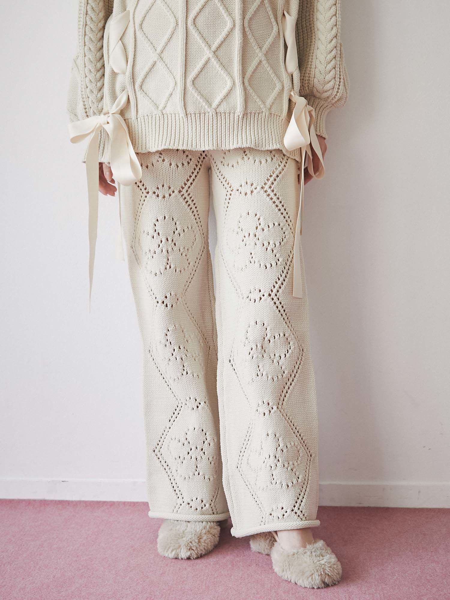 flower knit pants[品番：MKSW0045802]｜merry jenny（メリージェ二ー