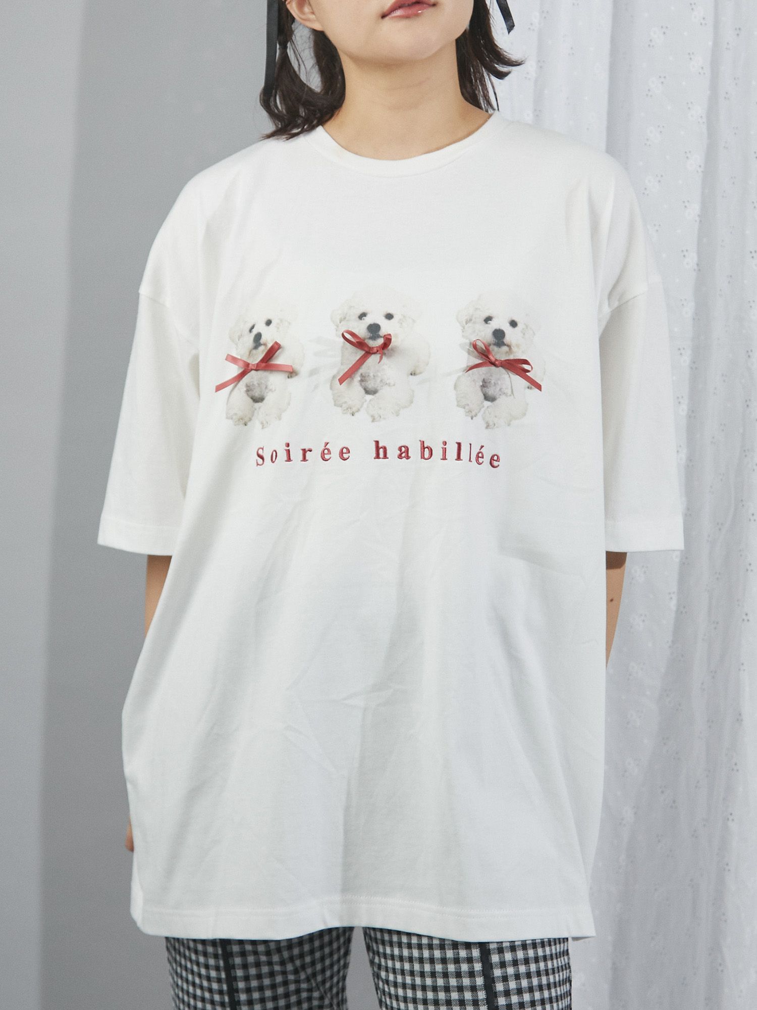 ribbon puppies Tee[品番：MKSW0059580]｜merry jenny（メリージェ二ー