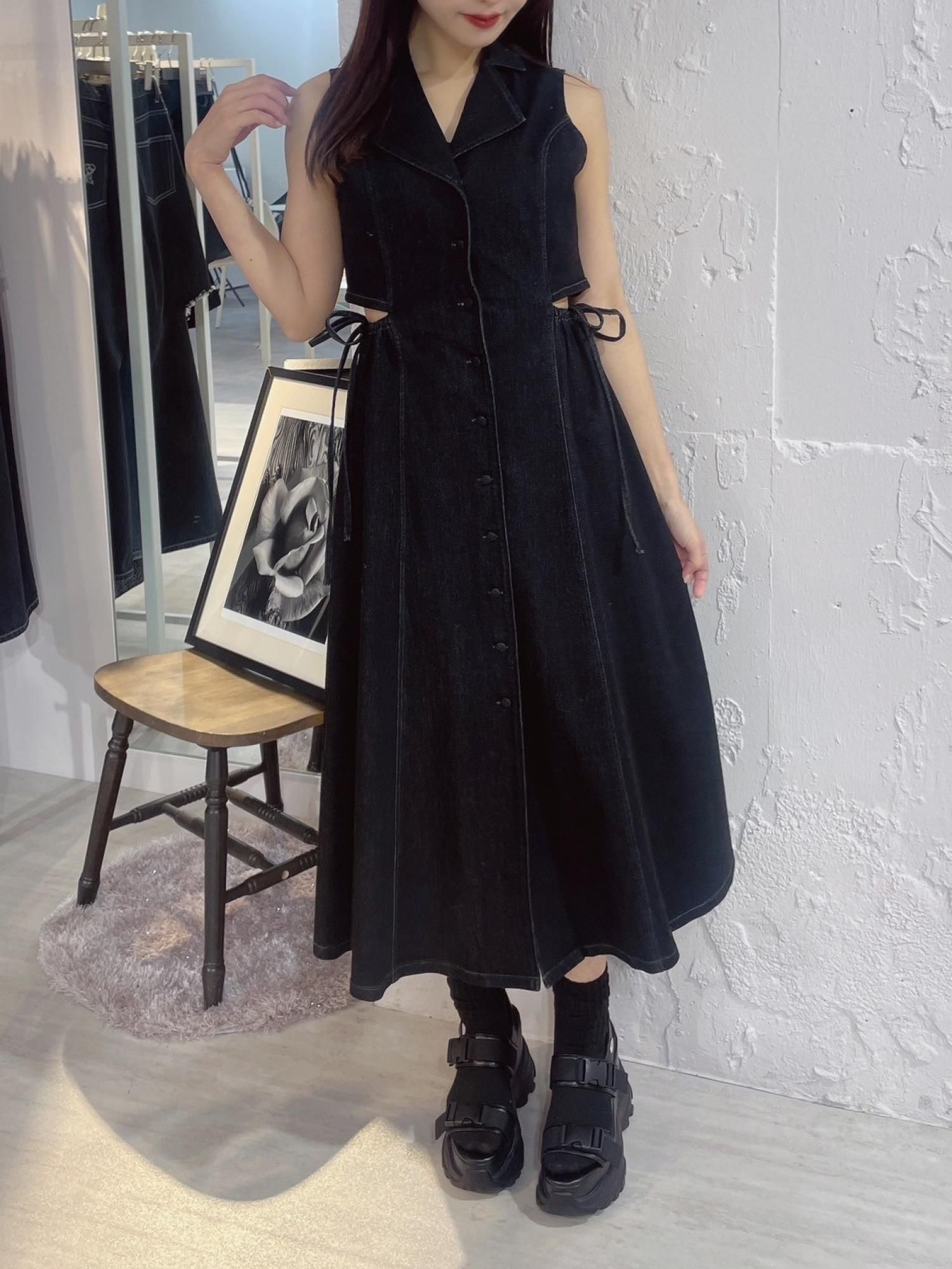 オープンカラーデニムワンピース[品番：MKSW0057905]｜EATME  