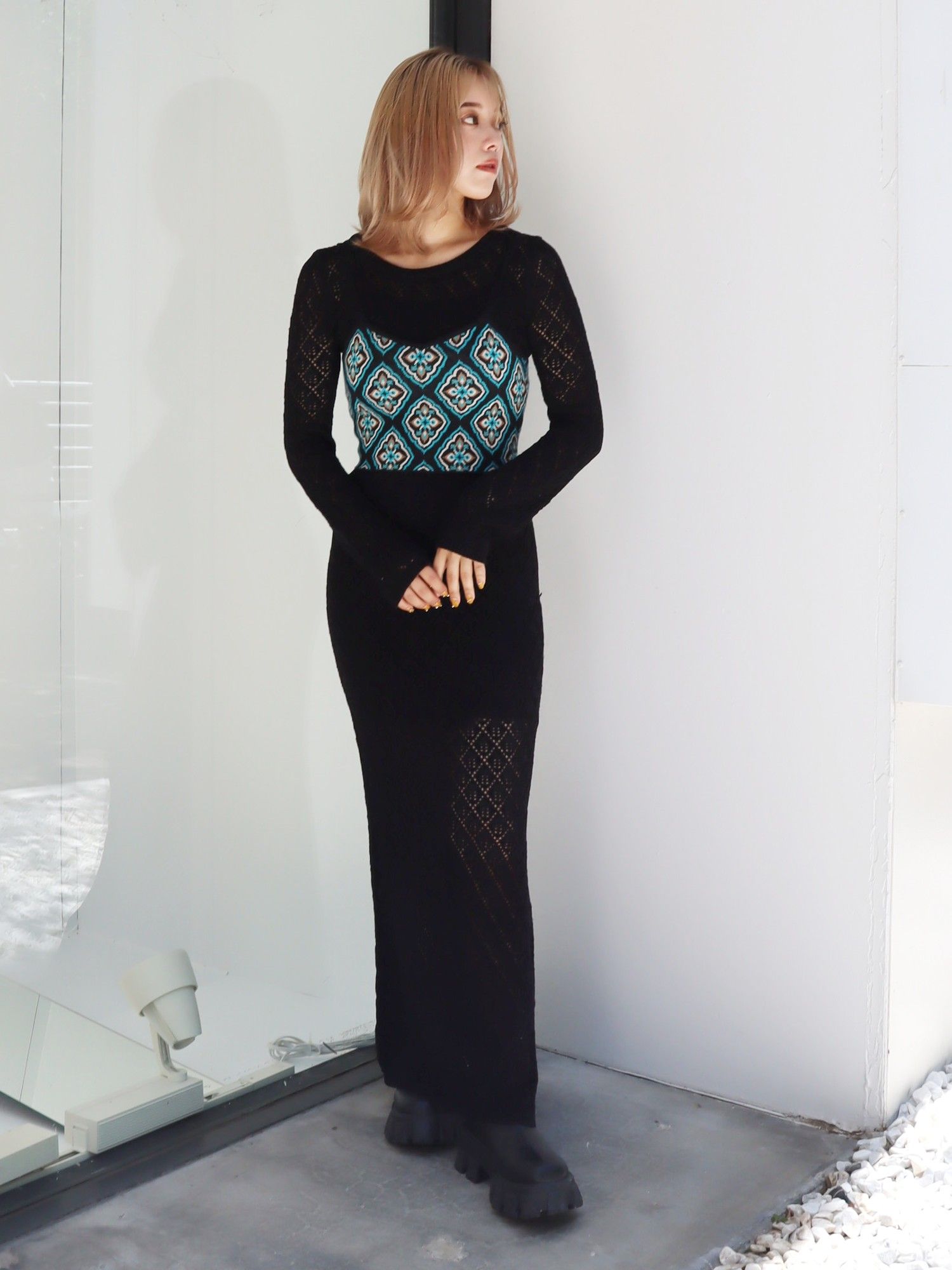 ビスチェSETロングシアーワンピース[品番：MKSW0053704]｜EVRIS 