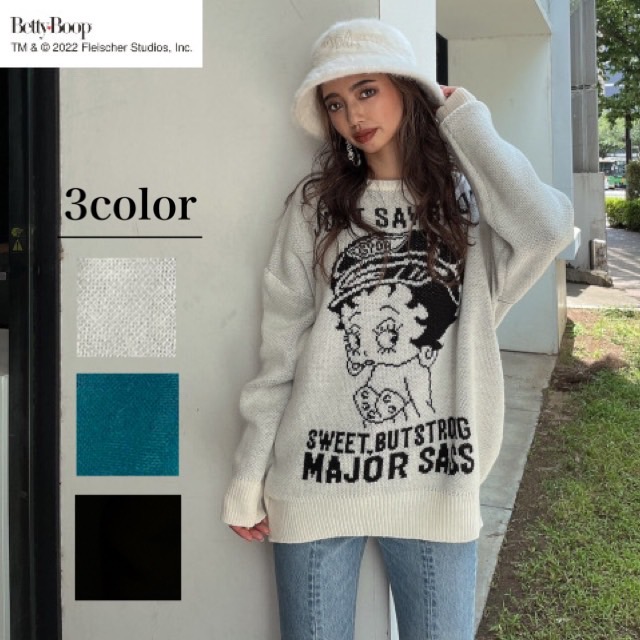 GYDA HAT BETTYBOOP ジャカードニットトップス[品番：MKSW0047264