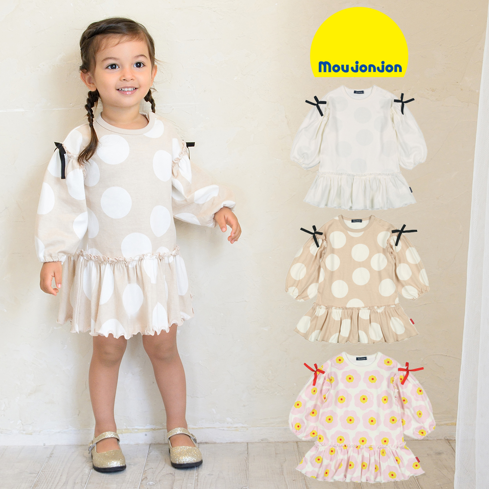 子供服 Moujonjon ムージョンジョン 日本製肩リボン付ドット 花柄ワンピース 80cm 140cm M 品番 Mtik こどもの森e Shop コドモノモリイーショップ のキッズファッション通販 Shoplist ショップリスト