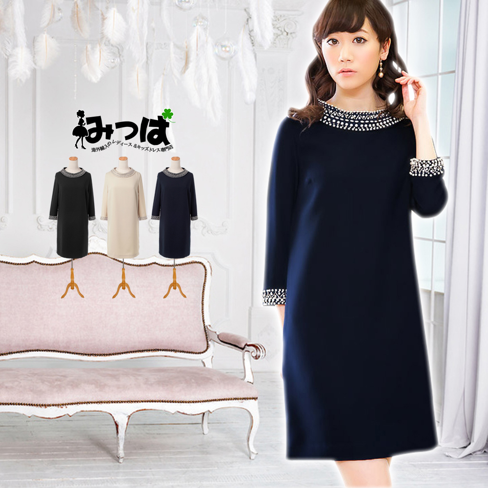 パールとビジューの華やかドレス 全3色 パーティードレス 品番 Mtbw みつば ミツバ のレディースファッション通販 Shoplist ショップリスト