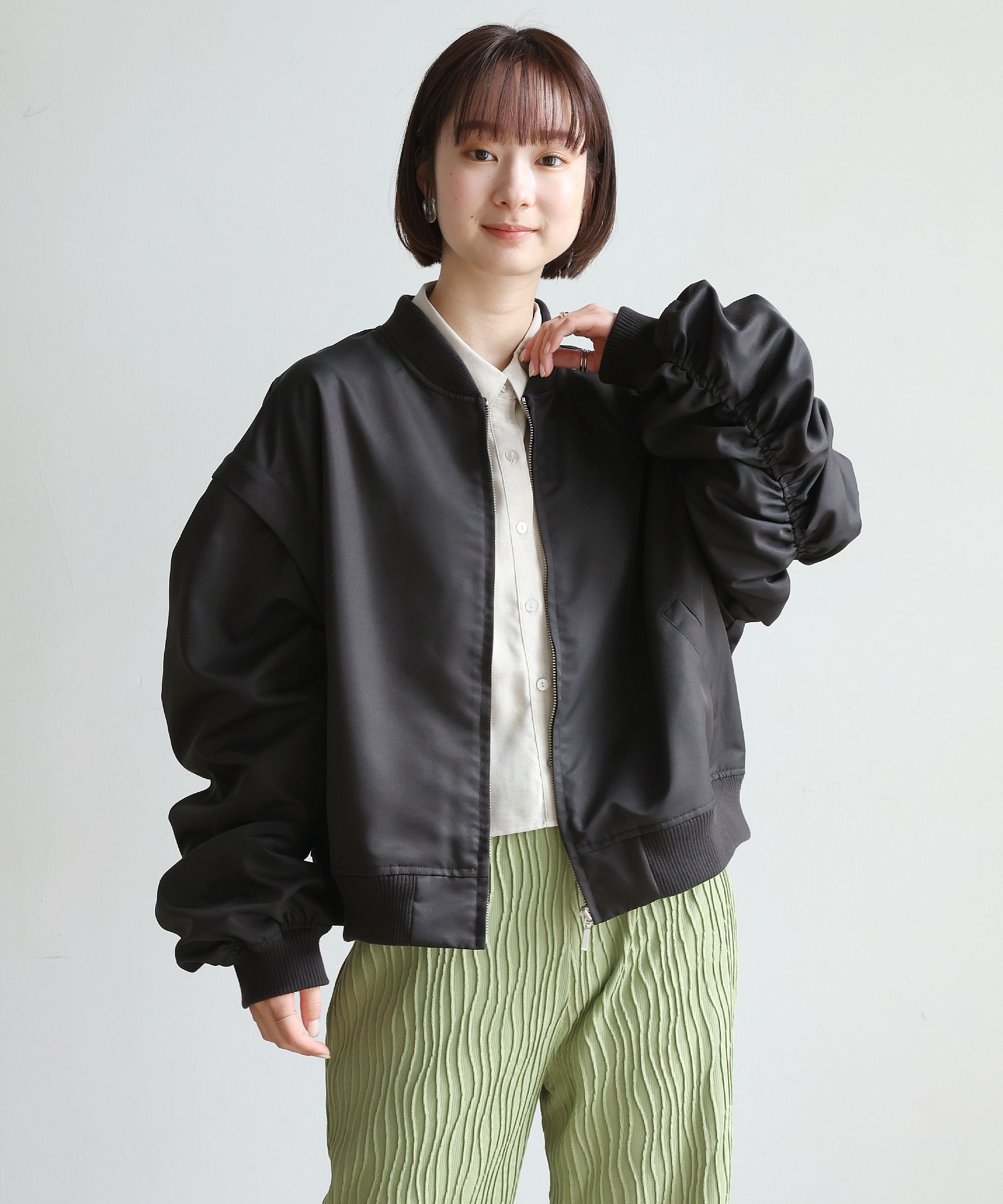 RETRO GIRL レトロガール ナイロンフーリスジャケットsize M - ブルゾン