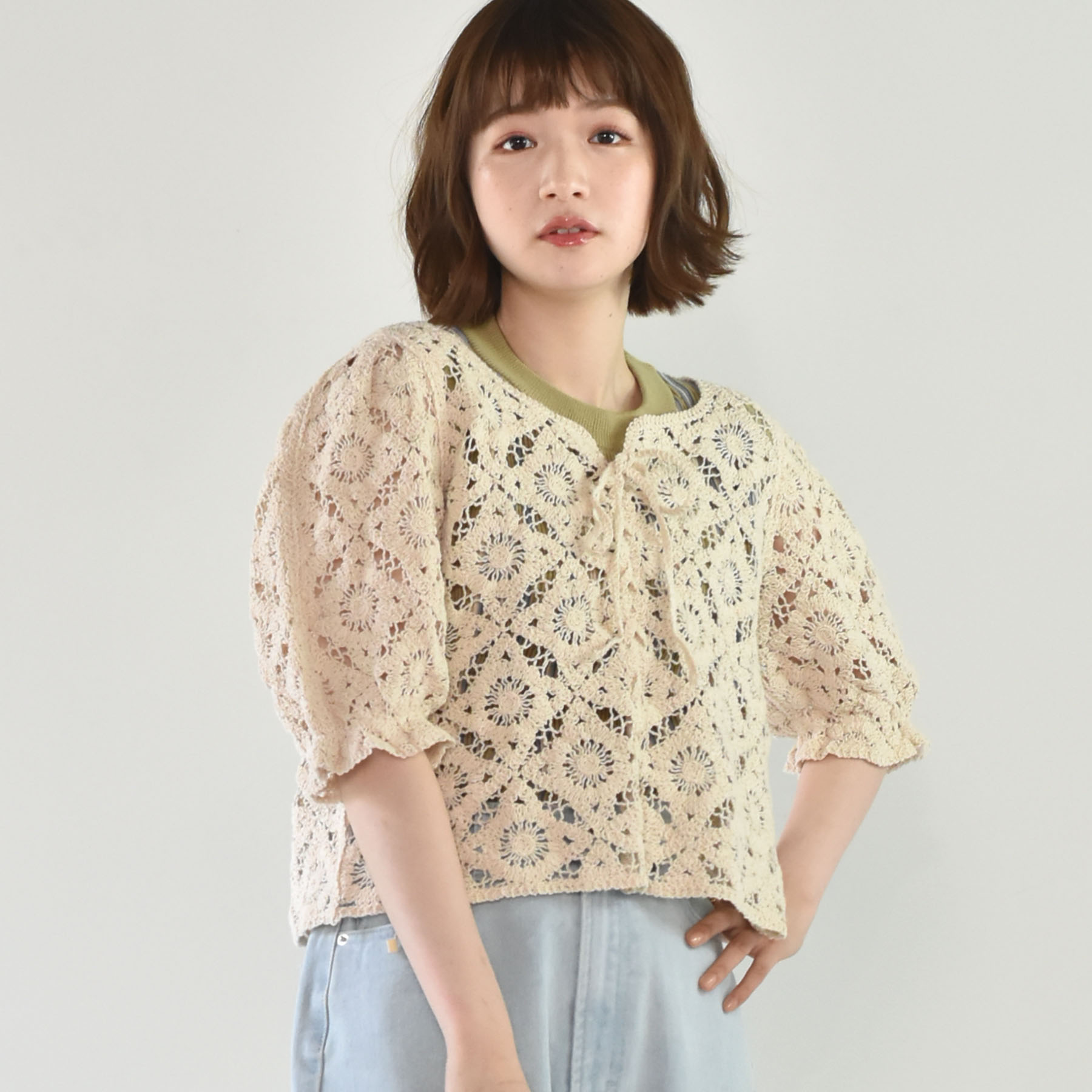 ◎RETRO GIRL◎ 2WAYパフ袖クロシェニット[品番：RTGW0004332]｜RETRO  GIRL（レトロガール）のレディースファッション通販｜SHOPLIST（ショップリスト）