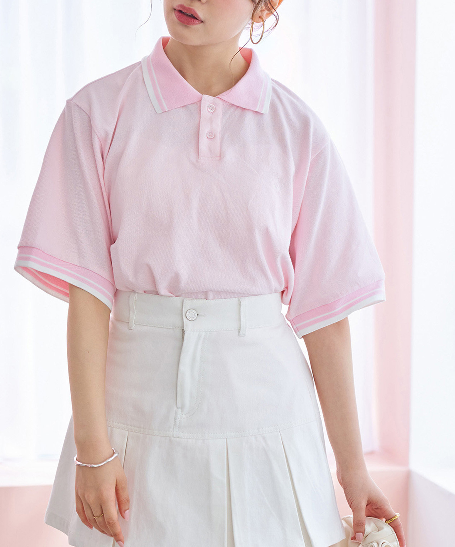 LIMMSE】ワンポイント刺しゅうポロシャツ[品番：NCLW0013694]｜NICE 