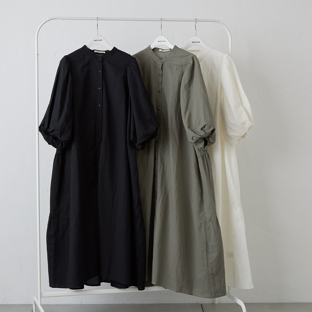 レーヨン麻袖ボリュームワンピース[品番：NCLW0010466]｜NICE CLAUP 
