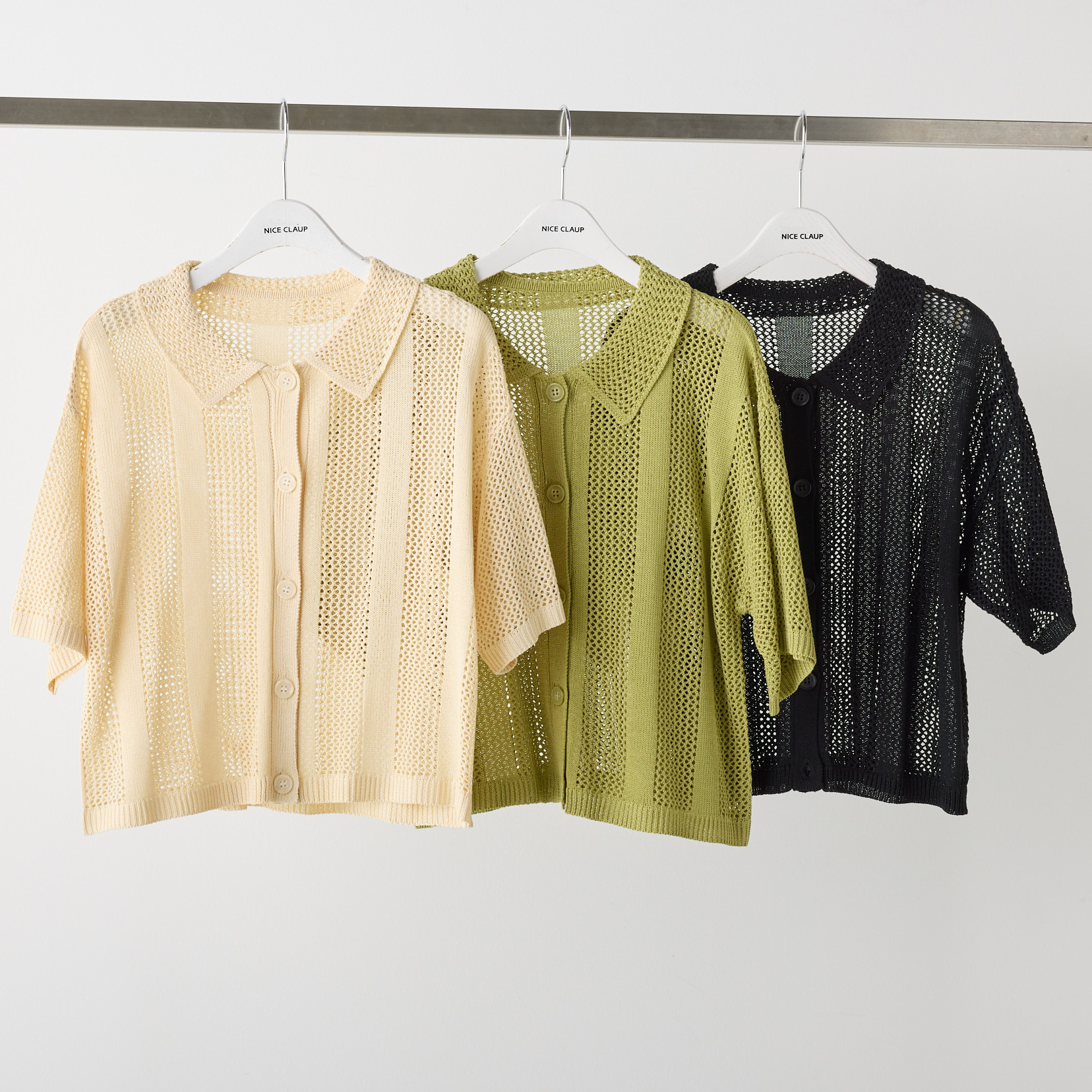 メッシュポロカーディガン[品番：NCLW0012836]｜NICE CLAUP OUTLET 