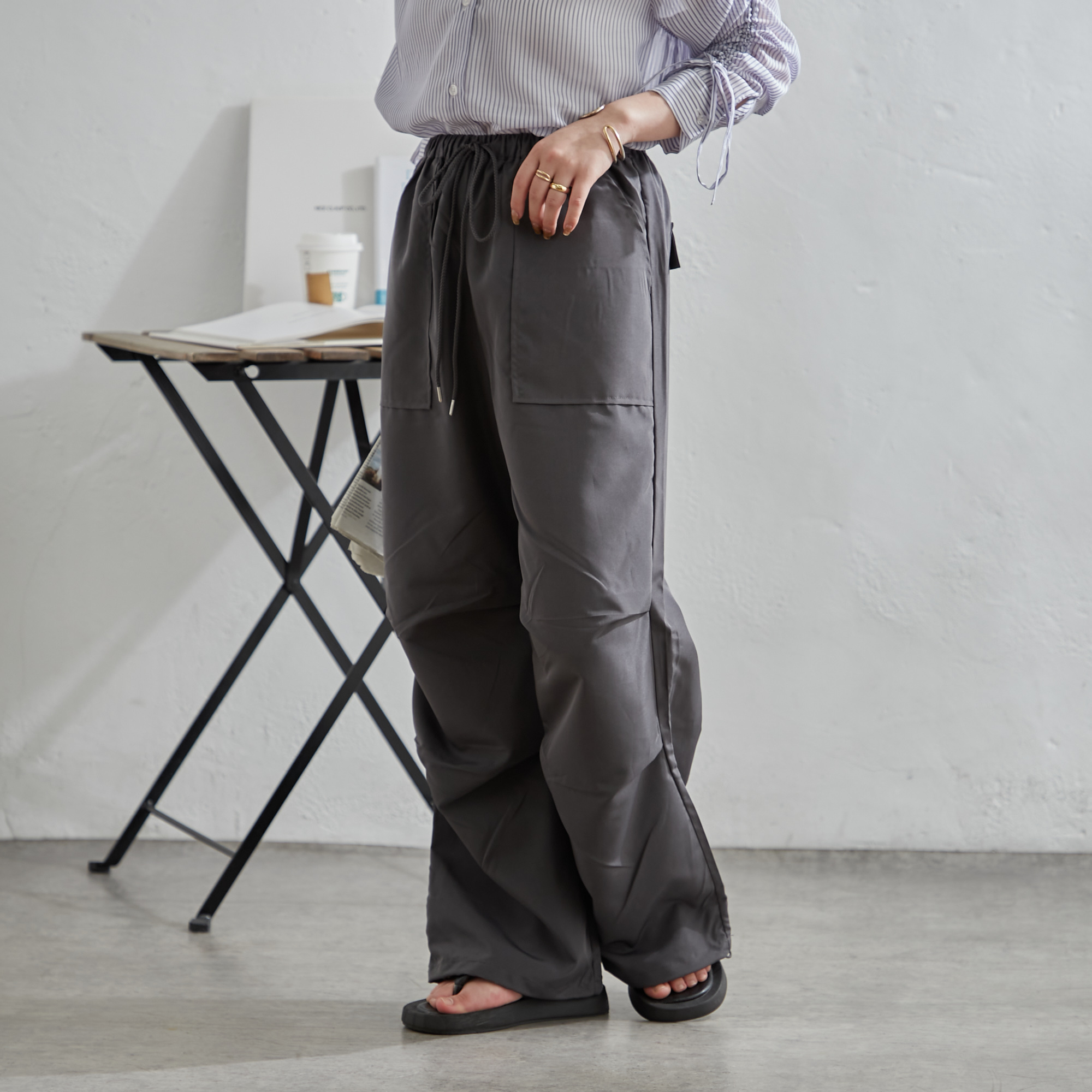 WASHED 度重なっ FINX RIPSTOP CHAMBRAY FIELD PANTS