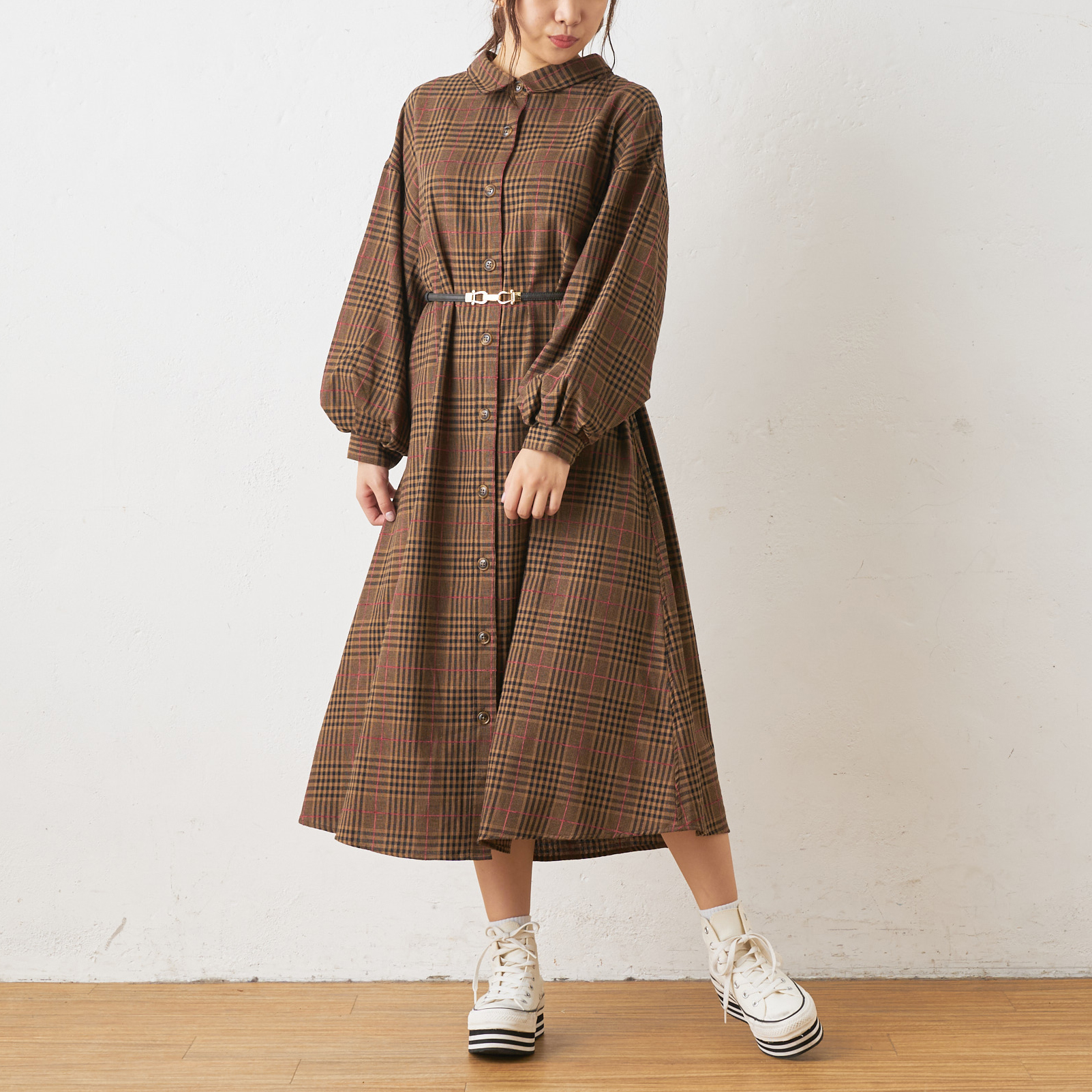 モールグレンチェックシャツワンピース[品番：OLOW0003789]｜OLIVE des