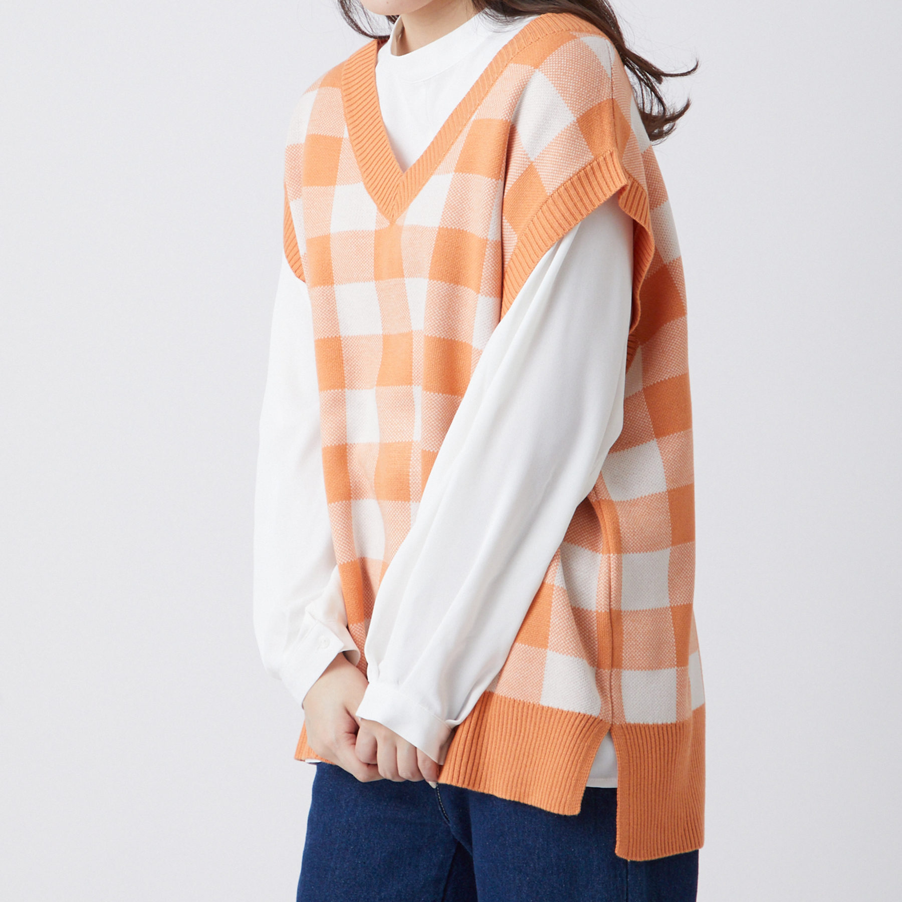 ブロックチェックBIGベスト[品番：OLOW0005592]｜OLIVE des OLIVE 