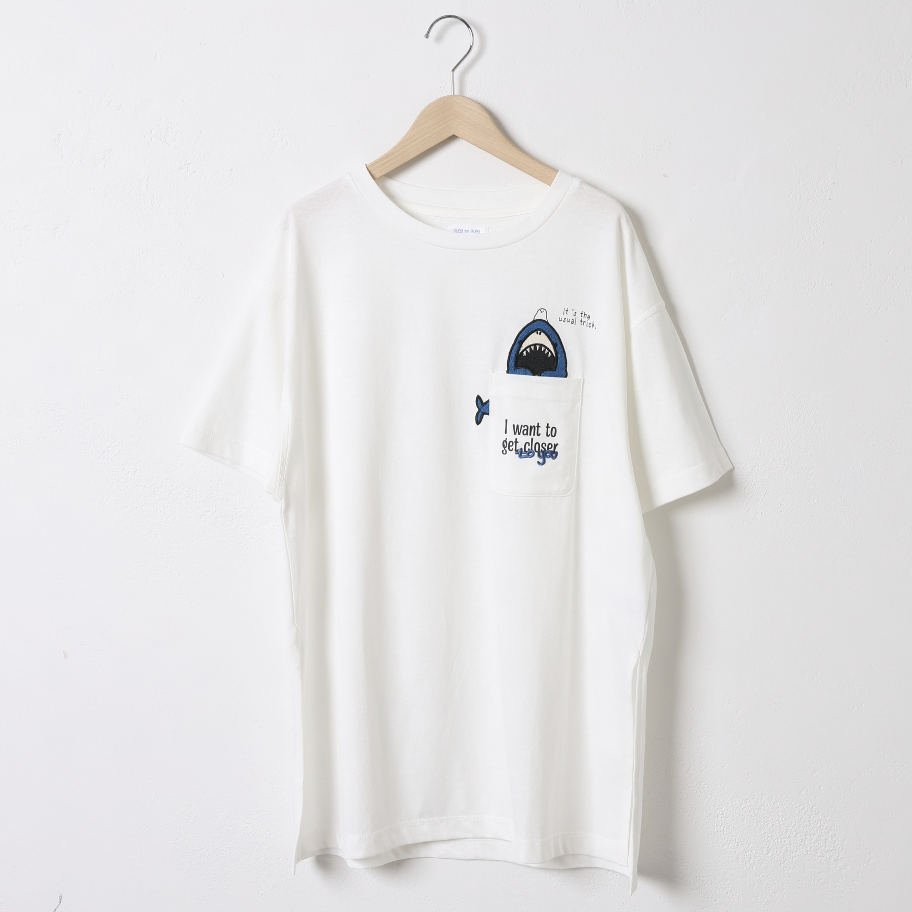 サメひょっこりポケＴシャツ[品番：OLOW0005942]｜OLIVE des OLIVE  OUTLET（オリーブデオリーブアウトレット）のレディースファッション通販｜SHOPLIST（ショップリスト）