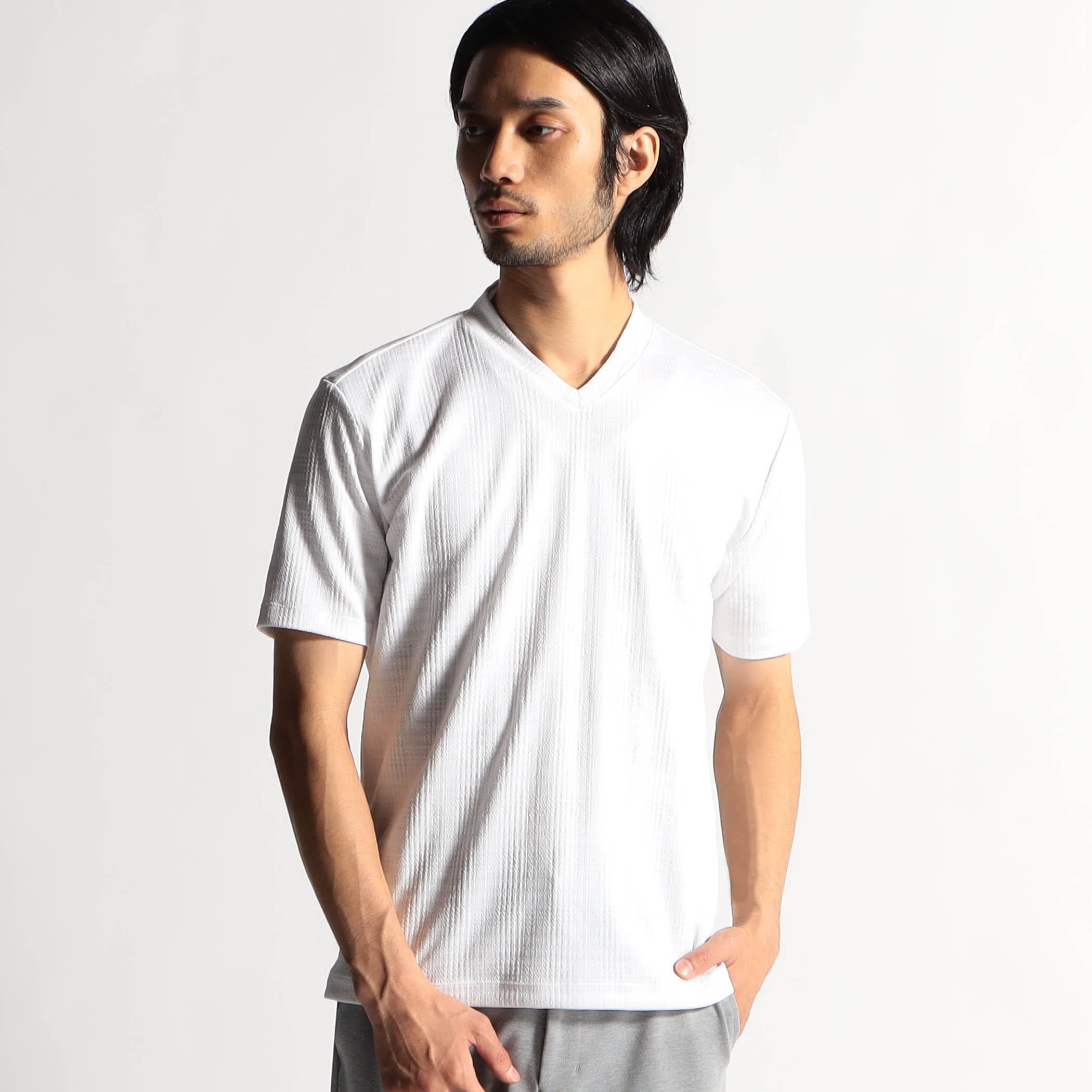 ブリスターグレンチェックＶネック半袖Tシャツ [品番：NICW0005232]｜NICOLE（ニコル）のメンズファッション通販｜SHOPLIST（ショップリスト）
