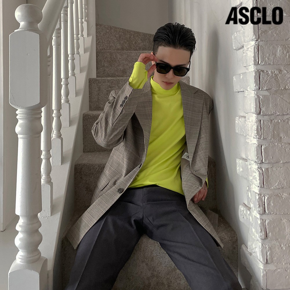 ASCLO(エジュクロ)グレンチェックロングブレザー[品番：NWIW0008948