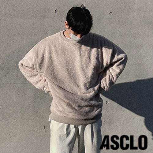 フリー】ネイビー】ASCLO(エジュクロ)Boa Fur Sweat Shirt[品番