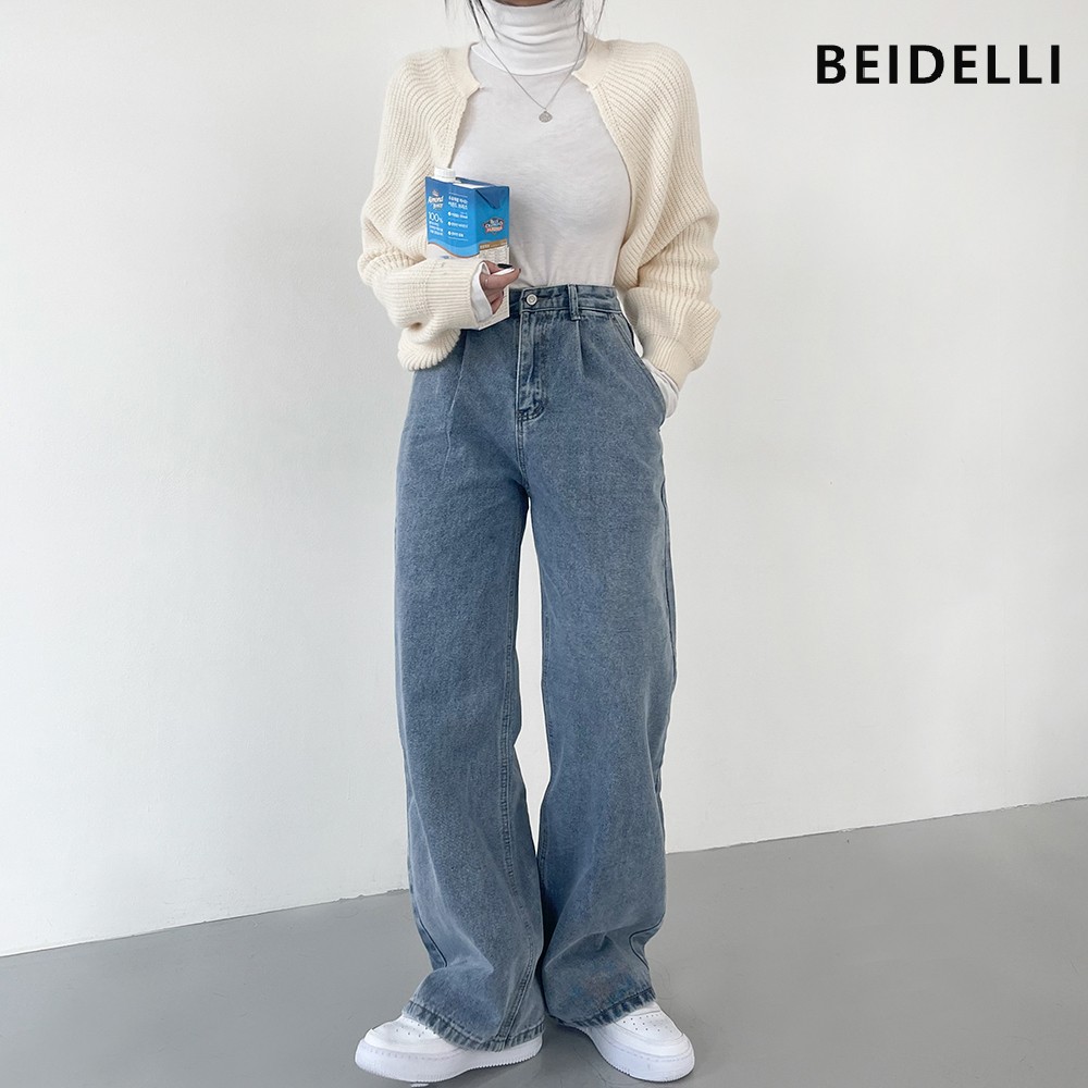 Beidelli(ベイデリ)ハイウエストタックワイドデニムパンツ[品番 ...