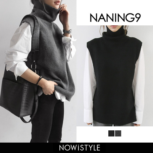 NANING9フレンチスリーブタートルネックベスト韓国 韓国ファッション[品番：NWIW0004911]｜3rd Spring（サード