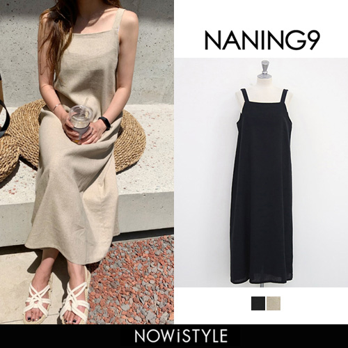 NANING9リネン混紡エプロンワンピース韓国 韓国ファッション リネンワンピース[品番：NWIW0006218]｜3rd  Spring（サードスプリング）のレディースファッション通販｜SHOPLIST（ショップリスト）