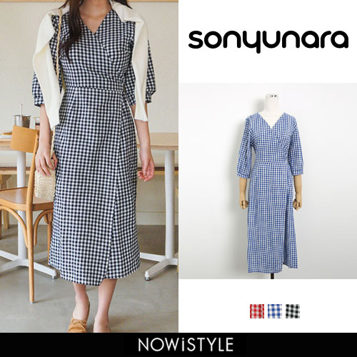Sonyunaraギンガムチェックワンピース韓国 韓国ファッション Vネック 品番 Nwiw 3rd Spring サードスプリング のレディースファッション通販 Shoplist ショップリスト