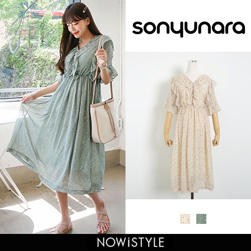 SONYUNARAシフォンフリルワンピース韓国 韓国ファッション 