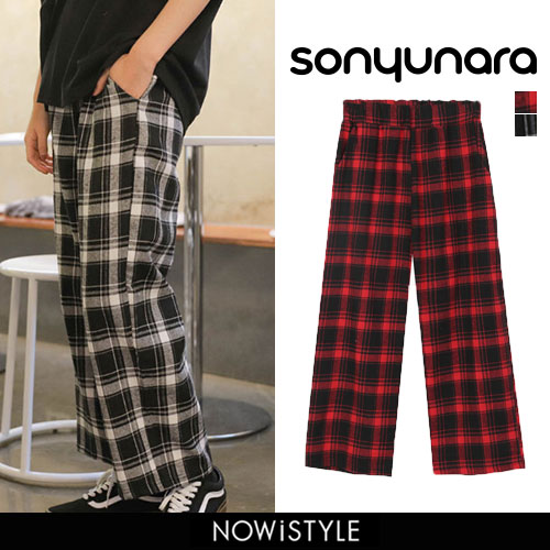 Sonyunaraチェックワイドパンツ韓国 韓国ファッション ルーズフィット 品番 Nwiw 3rd Spring サードスプリング のレディースファッション通販 Shoplist ショップリスト