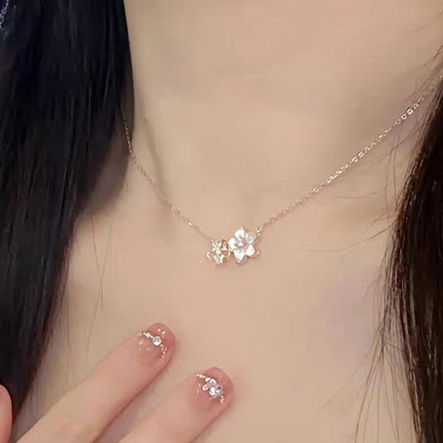 桜モチーフデザインネックレス フラワー  シルバー[品番：XL000002918]｜SLENDER（スレンダー）のレディースファッション通販｜SHOPLIST（ショップリスト）