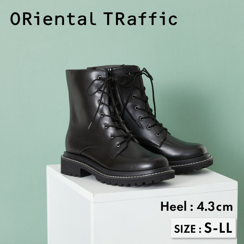 《オリエンタルトラフィック》スクエアトゥレースアップブーツ[品番：ORTS0005910]｜ORiental TRaffic（オリエンタルトラフィック ）のレディースファッション通販｜SHOPLIST（ショップリスト）