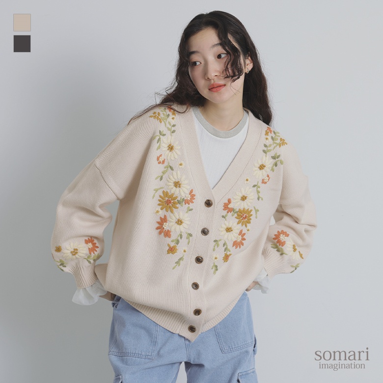 somari imagination花柄手刺繍ニットカーディガン[品番：MITW0016302]｜osharewalker（オシャレウォーカー  ）のレディースファッション通販｜SHOPLIST（ショップリスト）