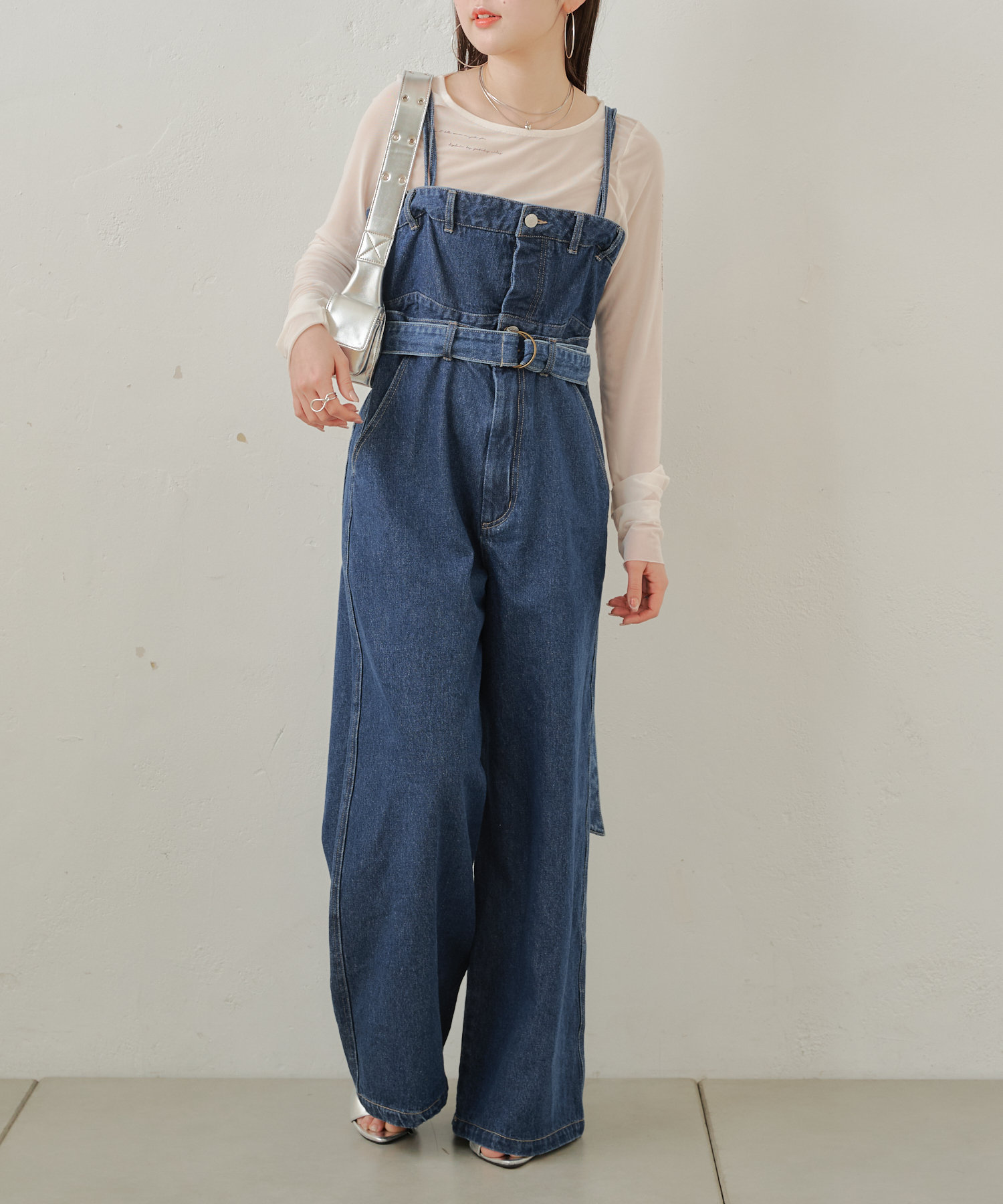 【Chico】配色切替デニムコンビネゾン[品番：PALW0003258]｜PAL GROUP  OUTLET（パルグループアウトレット）のレディースファッション通販｜SHOPLIST（ショップリスト）