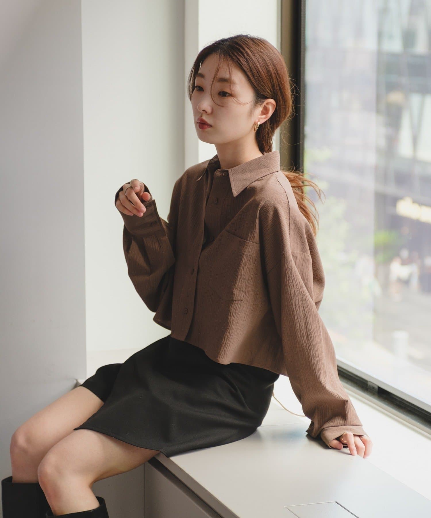 【Kastane】クロップドレースアップシャツ[品番：PALW0002822]｜PAL GROUP  OUTLET（パルグループアウトレット）のレディースファッション通販｜SHOPLIST（ショップリスト）